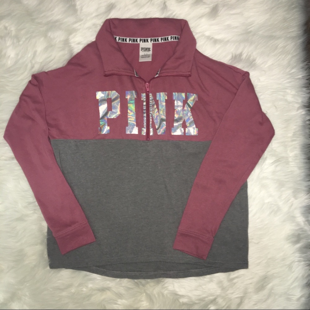 Pink quarter zip sweater